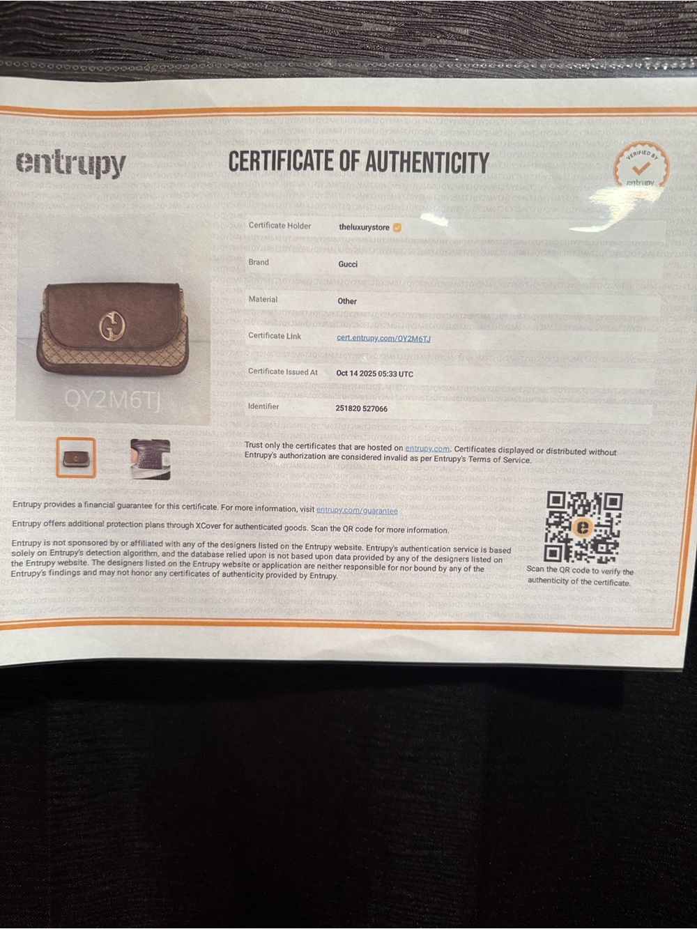 Gucci Brown & Beige Monogram Flap Clutch with Gold Logo - Picture 2 of 6